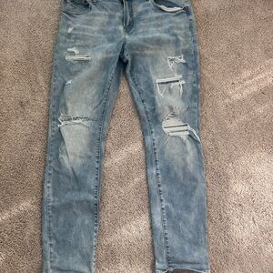 Next Level Flex American Eagle Distressed Light Blue Jeans